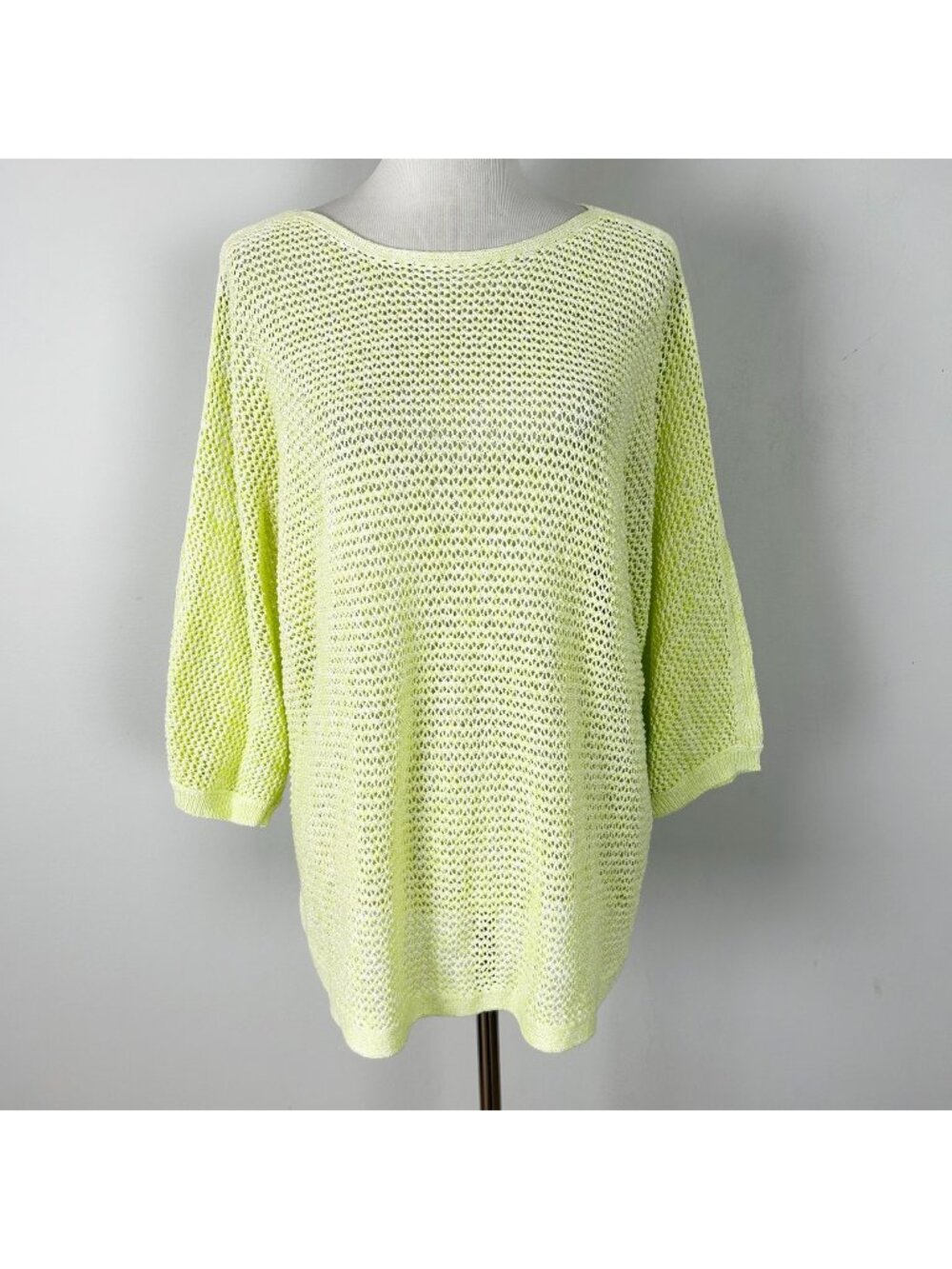 J.Jill Open Knit Sweater‎ Crochet Relaxed Beach Boho Size XL Women's